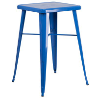 Flash Furniture CH-31330-BL-GG Square Bar Height Table in Blue